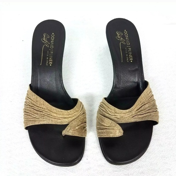 Donald J. Pliner Shoes - Donald Pliner Mules Verda Heels Toe Loop Sz. 7.5